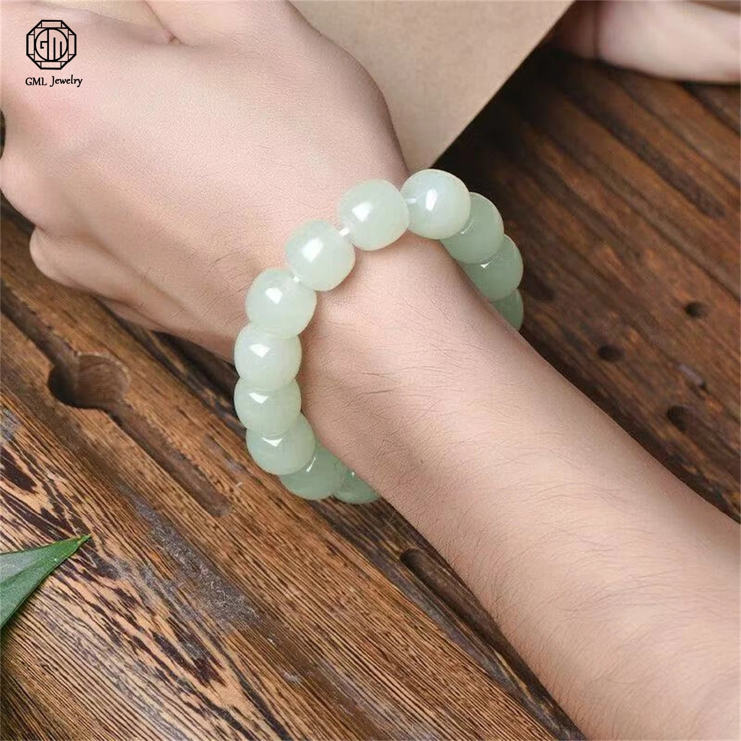 

Браслет из натурального камня Xinjiang Brown Sugar Jade в старинном стиле, цилиндрический, с бусинами, одинарный, унисекс, для мужчин и женщин, ювелирное украшение, подарок