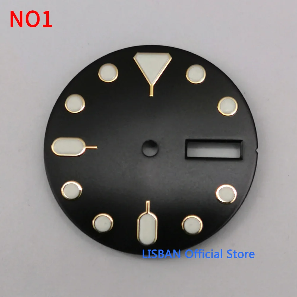 Модный стерильный циферблат часов 28,5 мм, светящийся автоматический механизм NH36