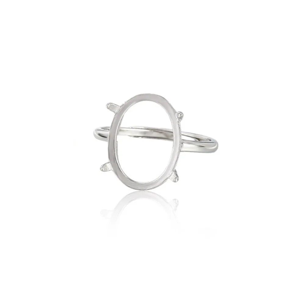 Gold Plated 925 Silver Adjustable Ring Blank for 7x9mm/8x10mm/9x11mm/10x12mm/12x16mm/13x18mm Oval Cabochons