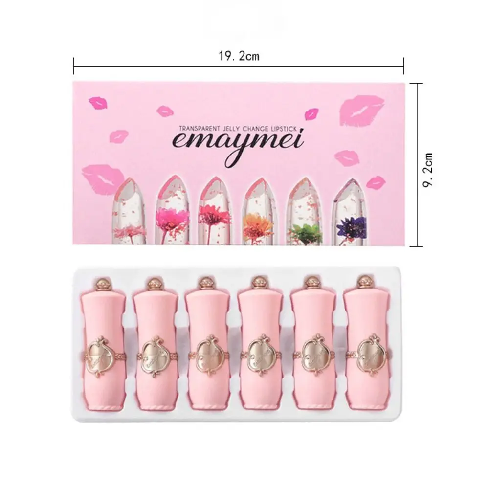 新しい透明ゼリー口紅保湿防水リップグロス長期的なドライフラワー温度変化口紅ガール