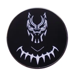 Avengers Alliance Marvel Black Panther Hero Metal Brooch Fashion Trend Round Badge Bag Accessories Clothing Jewelry