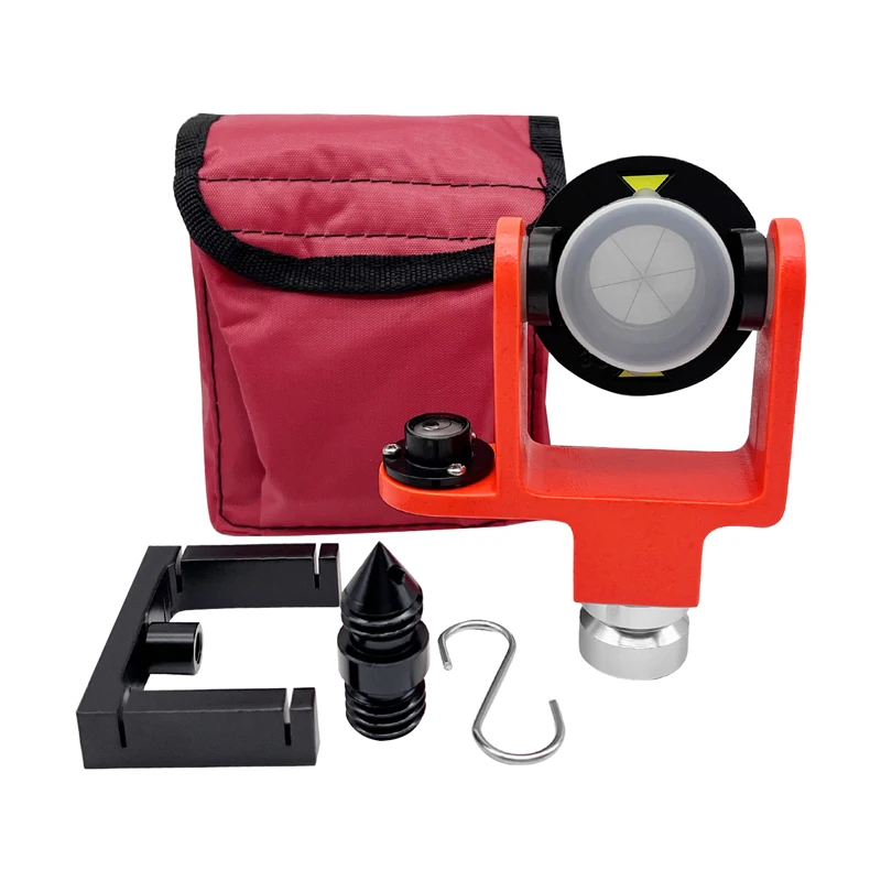 102 Mini Prism System With Side Mounted Bubble Vial Design 0/-30mm Matel For Total Station Surveying GPS