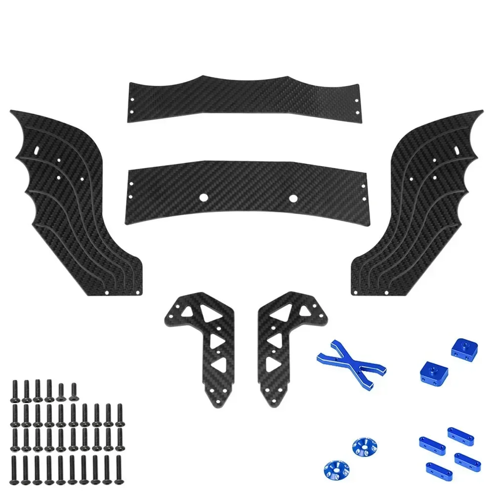 Difusor de fibra de carbono compatible con marco de soporte de ala trasera para ARRMA F1 LIMITLESS 1/7 RC piezas de mejora de coche