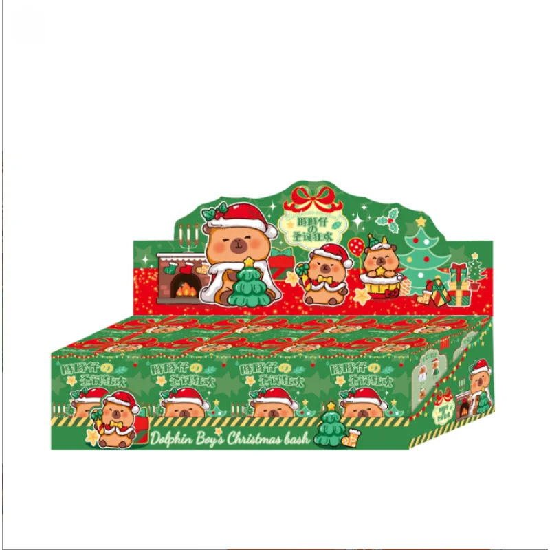 Christmas Capybara Blind Box Simulation Mini Capibara Action Figures Doll Children Birthday Christmas Toy Gift