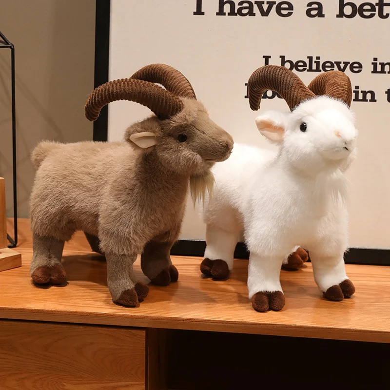 Peluche Chèvre 16/30cm, Jouet Animal de Dessin Animé Moelleux, Porte-clés Mouton en Peluche Doux, Cadeaux d'Anniversaire pour Enfants
