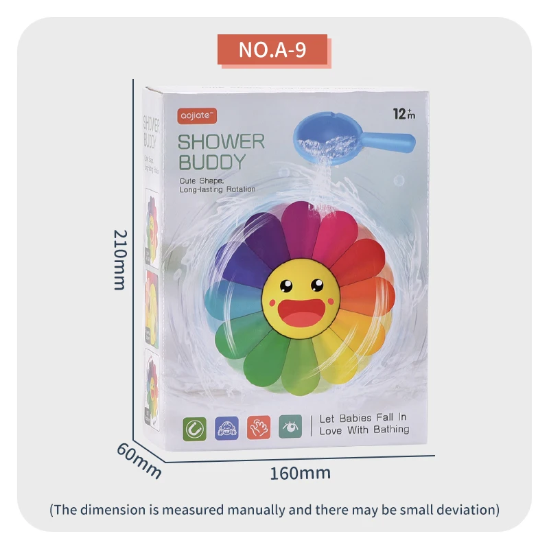 Bunte Sonnenblumen-Wasserwindmühle, Wasserspielspielzeug für Kinder, rotierendes Wasserrad, Wasserspielspielzeug für das Badezimmer