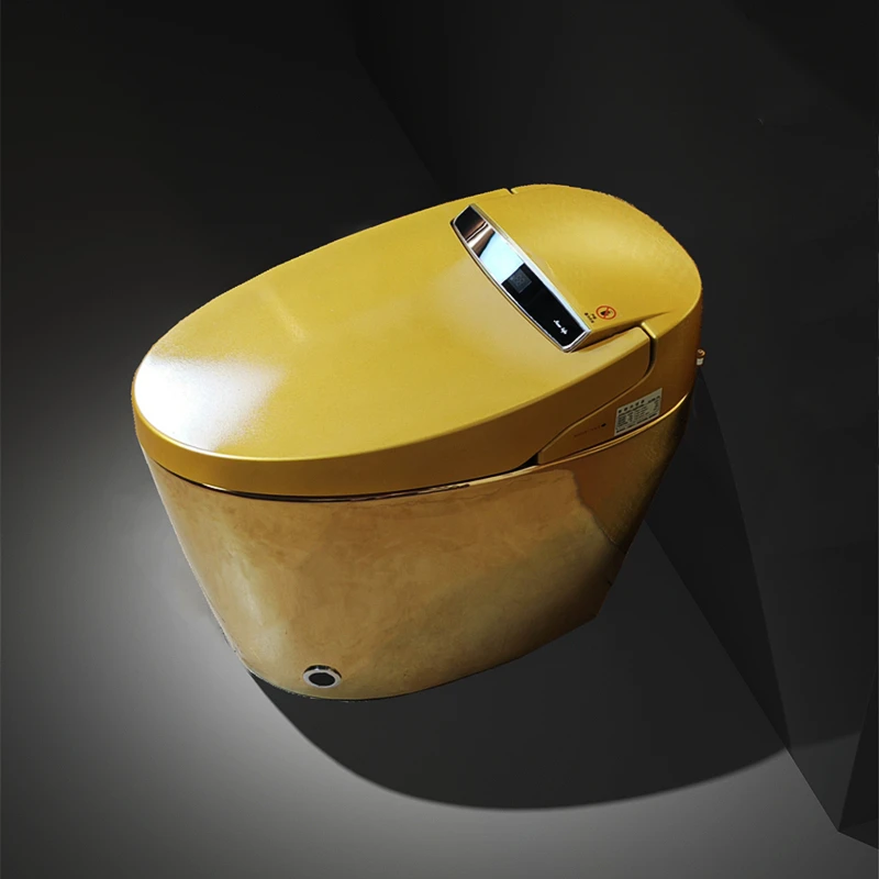 Household gold smart toilet automatic flip one-piece no water pressure limit color toilet bathroom small apartment