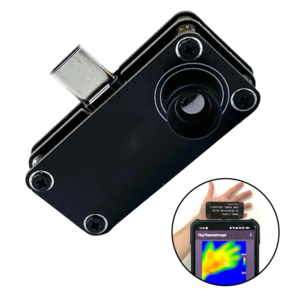Produktbild von TIOP01 Tragbare Wärmebildkamera – 32x32 Pixel, USB-C, 5 Farbpaletten, Für Android 8.0+, Temperaturanalyse, Nur 10 G