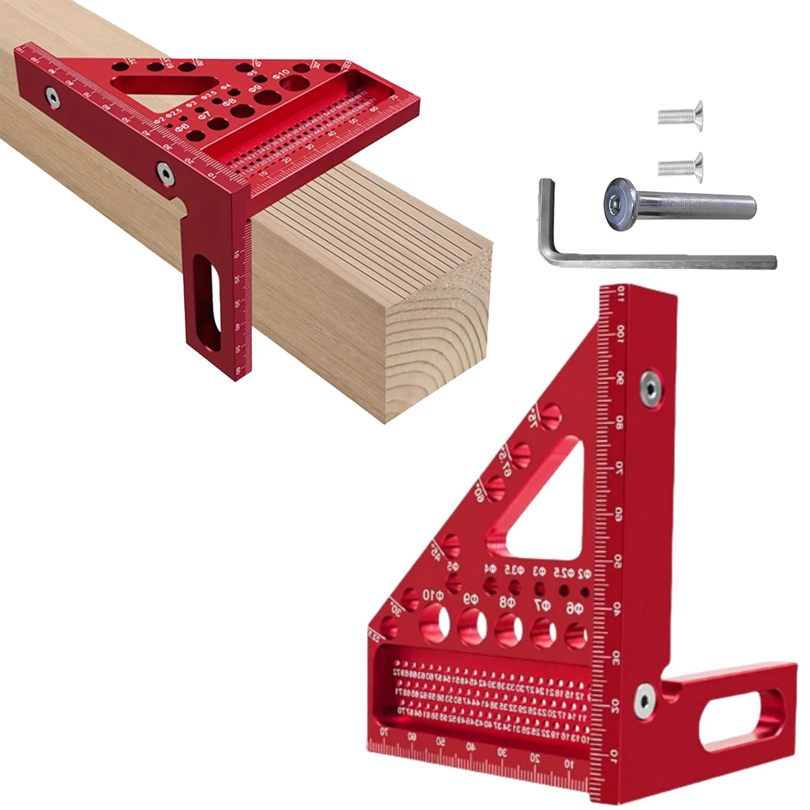 

Multi-Purpose Angle Measuring Tool, 3D Multi-Angle Ruler with 45° Square & Drawing Line, Angle Ruler for Wood,Pipe,3D Workpieces
