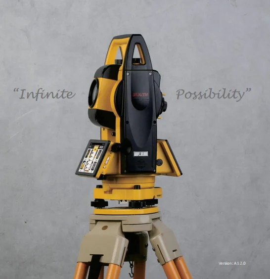 SOUTH A1 Totalstation mit 1'' oder 2'' Genauigkeit und 1000 m reflektorloser EDM-Android-Betriebssystem, ikonische integrierte Software für Vermessung