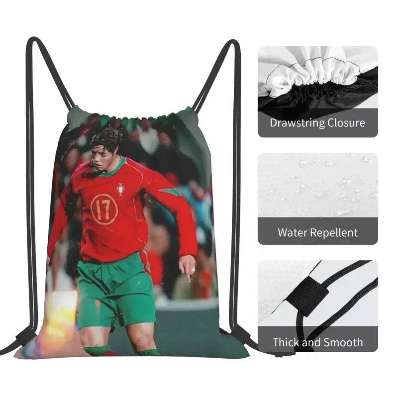 Cristiano Ronaldo Cr7 Backpacks Portable Drawstring Bags Drawstring Bundle Pocket Sports Bag Book Bags For Man Woman School