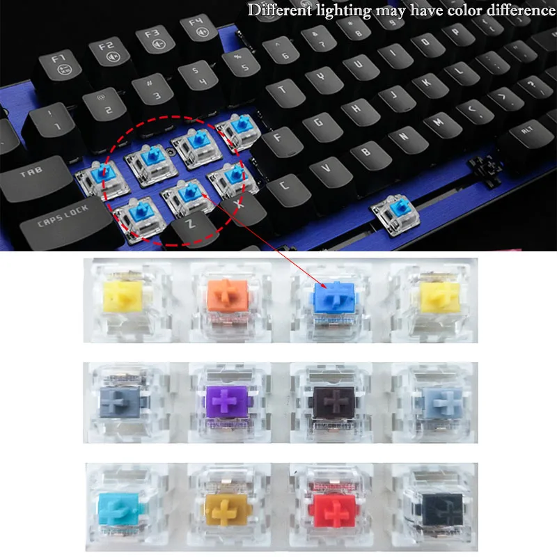 OUTEMU Mechanical Keyboard Shaft Switch Blue Red Brown Black Purple Green Gold Silver Shaft and Silent Type for Desktop Keyboard