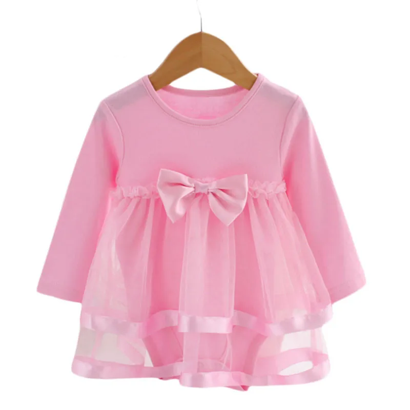 Lawadka Newborn Baby Dresses For Girls Cotton Bow New Born Baby Dress with Rompers Soft Infant Girls Princess Clothes Jumpsuit