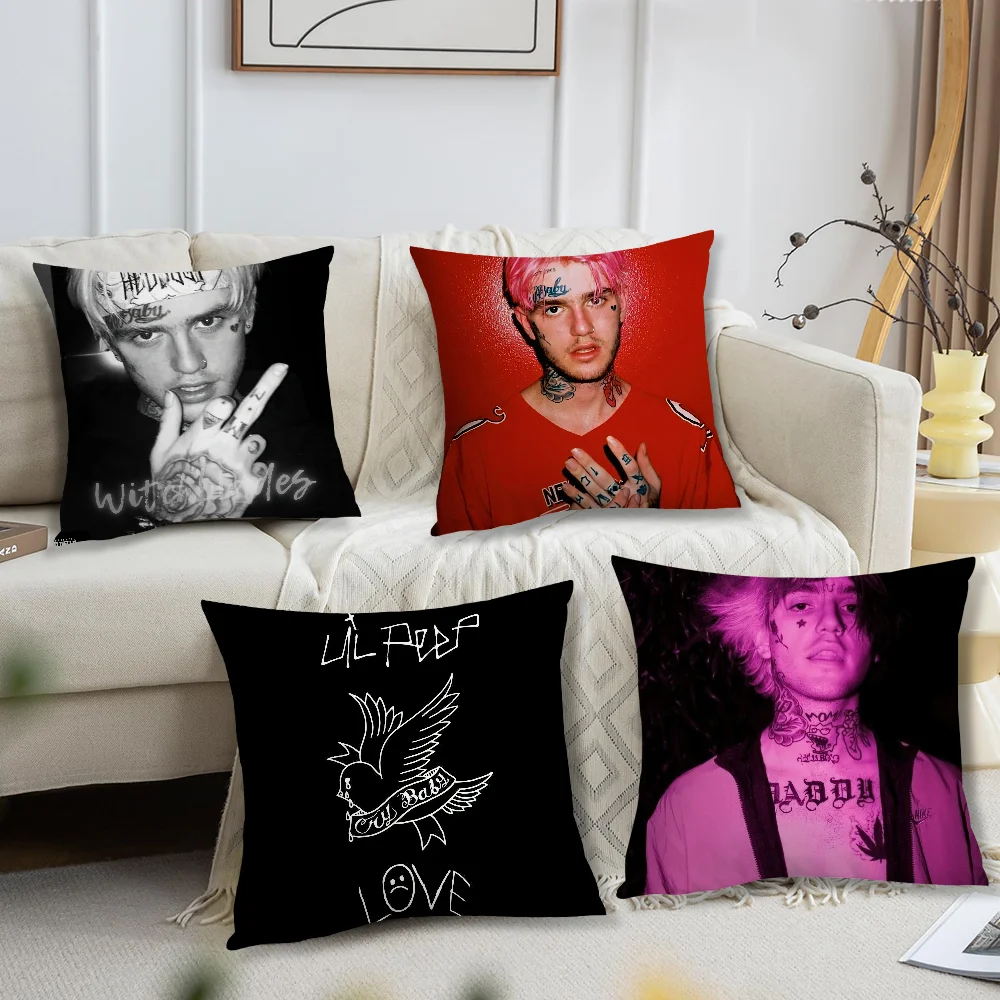 Rapper Lil P-Peep Crybaby Pillow Case Living Room Sofa Cushion Cover Suitable For Home Bedroom Room Decoration