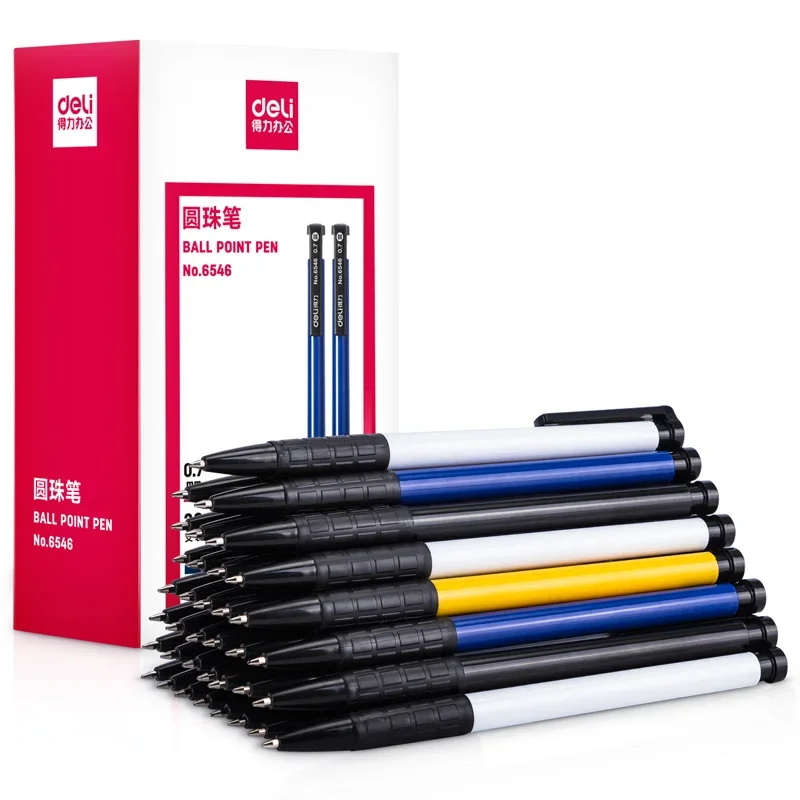 

Deli 6546 Blue Retractable Ballpoint Pen 0.7mm Sida Series Smooth Ink Writing Pen for Office School Business Supplies