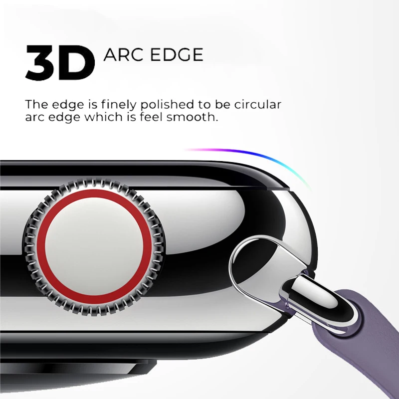 HD Protective Film For Apple Watch 44mm 45mm 40mm 41mm 42mm 38mm 3D Curved Screen Protector for Apple iWatch 7 SE 6 5 4 3 2 1 image 3