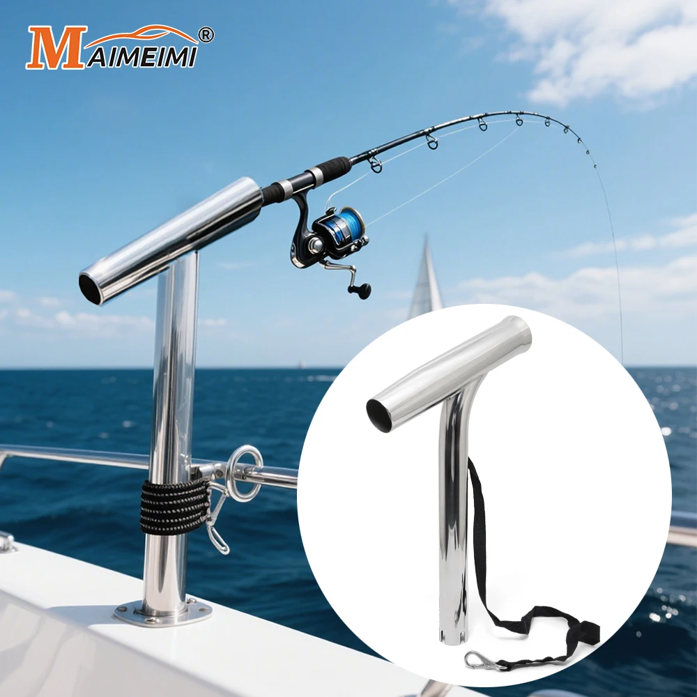

1pcs Marine Fishing Rod Holder Outrigger 316 Stainless Steel Inclined Legs Rod Rests Silver Polished For Yacht Boat Accessories
