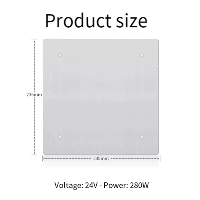 AT82-K1 Hotbed Plate 24V 280W 235X235mm Replacement Part For Creality K1 3D Printer Heat Distribution