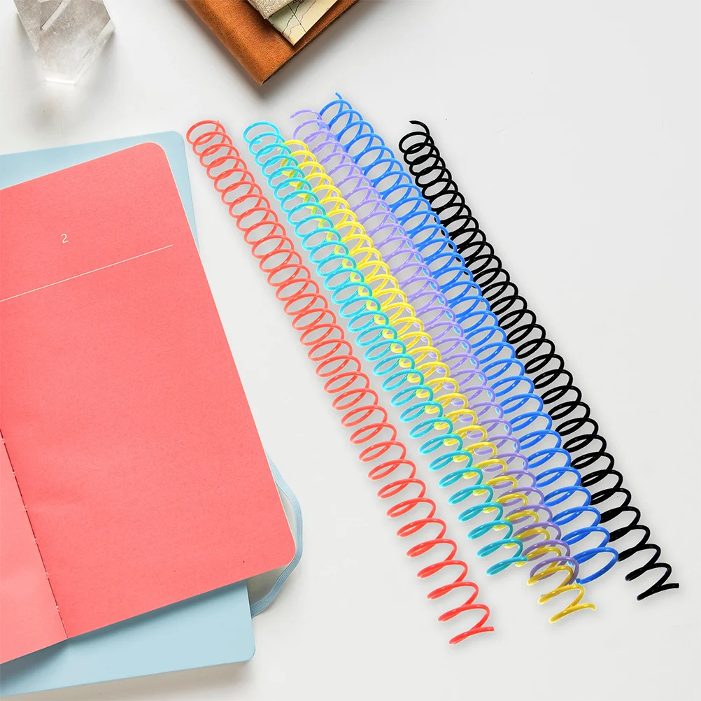 

18pcs Binding Coils For Notebook Loose Leaf Rings Plastic Spiral Diy Notepad Binder Supplies Office School Home Use