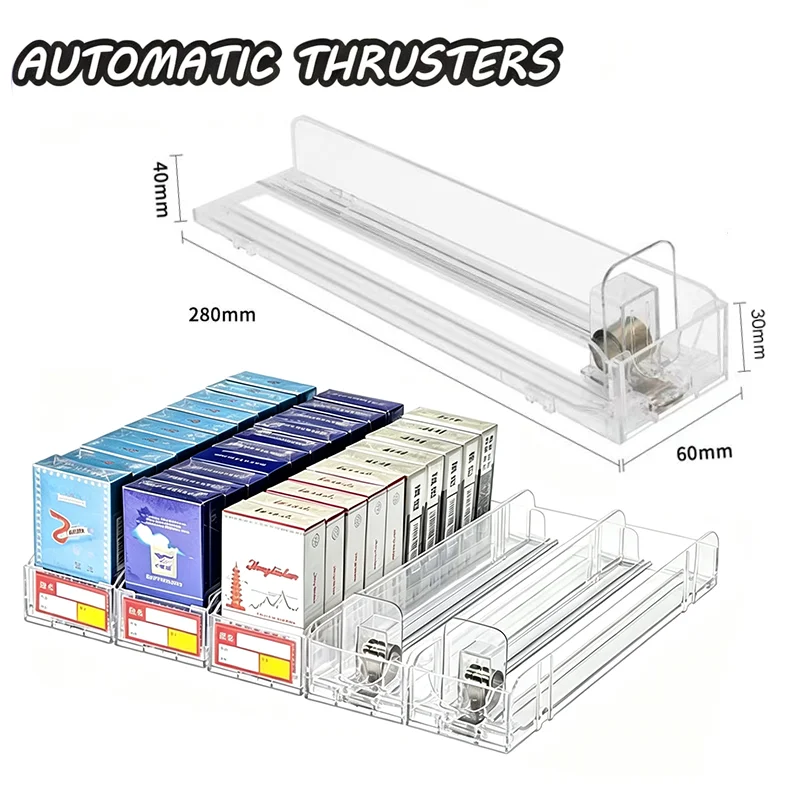 Automatic Pusher Organizer Self-Propelled Storage System With Compartments Supermarket Display Shelf