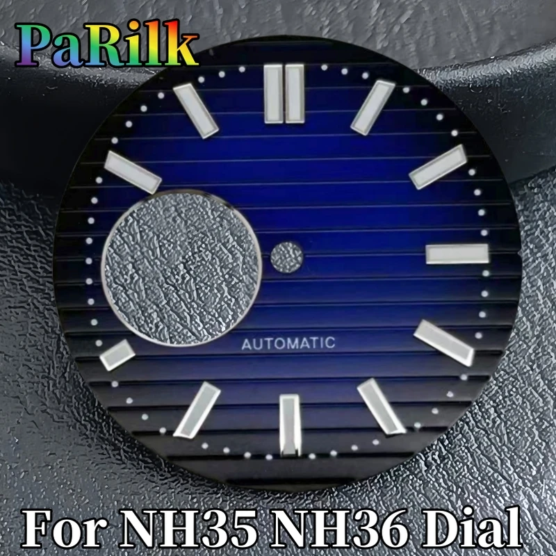 PaRilk Green Luminous 30.2mm S Watch Dial Hands for Nautilus NH35 NH36 NH38 NH70 Movement Watch Accessories Repair Tool No Logo