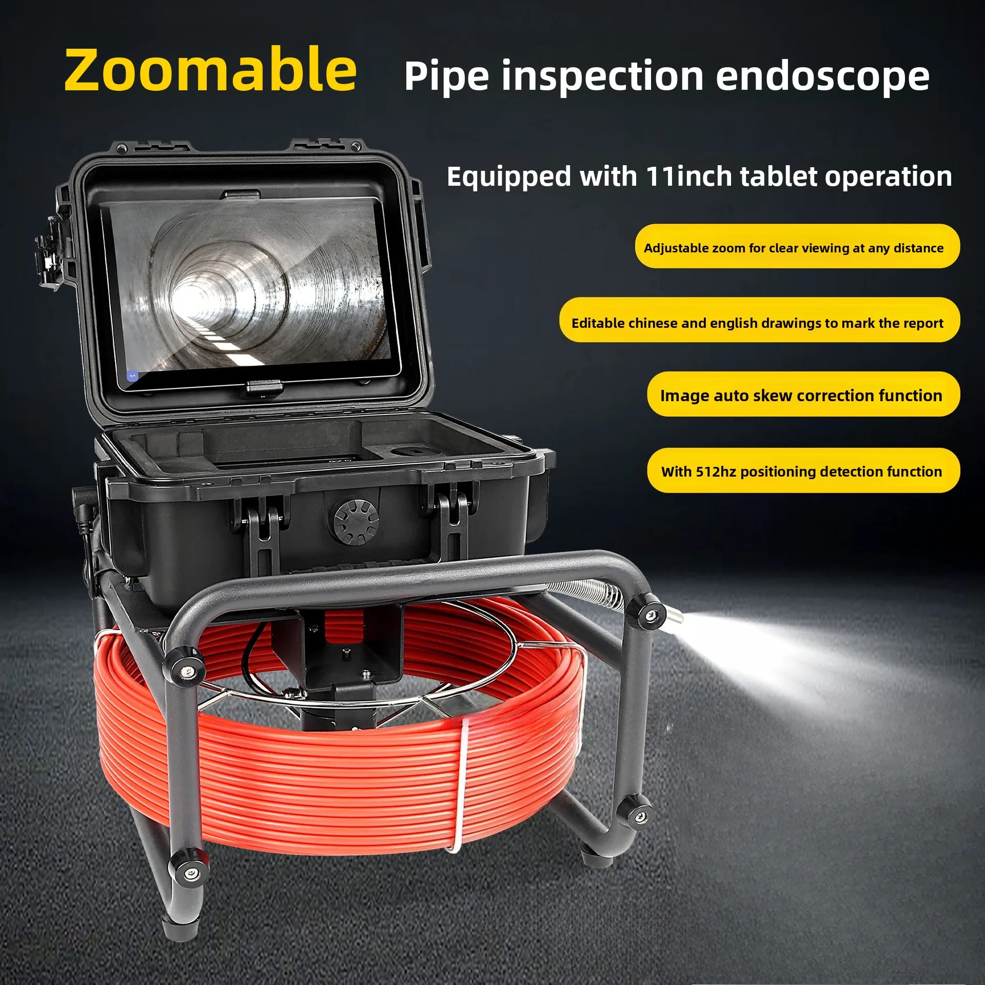 

Промышленный эндоскоп HD Zoom с функцией зум-объектива, водонепроницаемая камера для видеоинспекции трубопроводов, канализации и дренажных систем