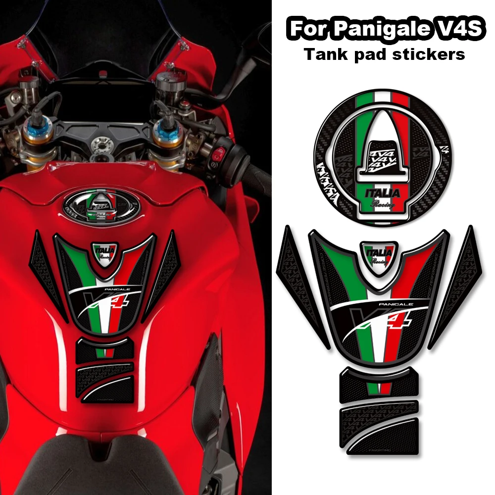 

Motorcycle Protector Tank Pad Side Grips Gas Fuel Oil Kit Knee Fairing Fender stickers decals For Ducati Panigale V4 S V4S 2025