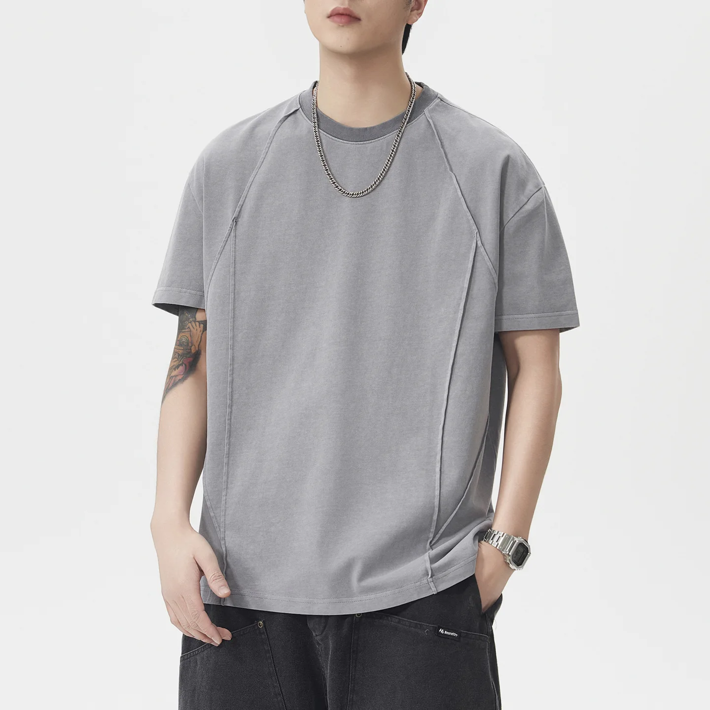 Old Short-sleeved T-shirt Men's 2026 Summer New Cotton Round Neck T Half-sleeved Casual