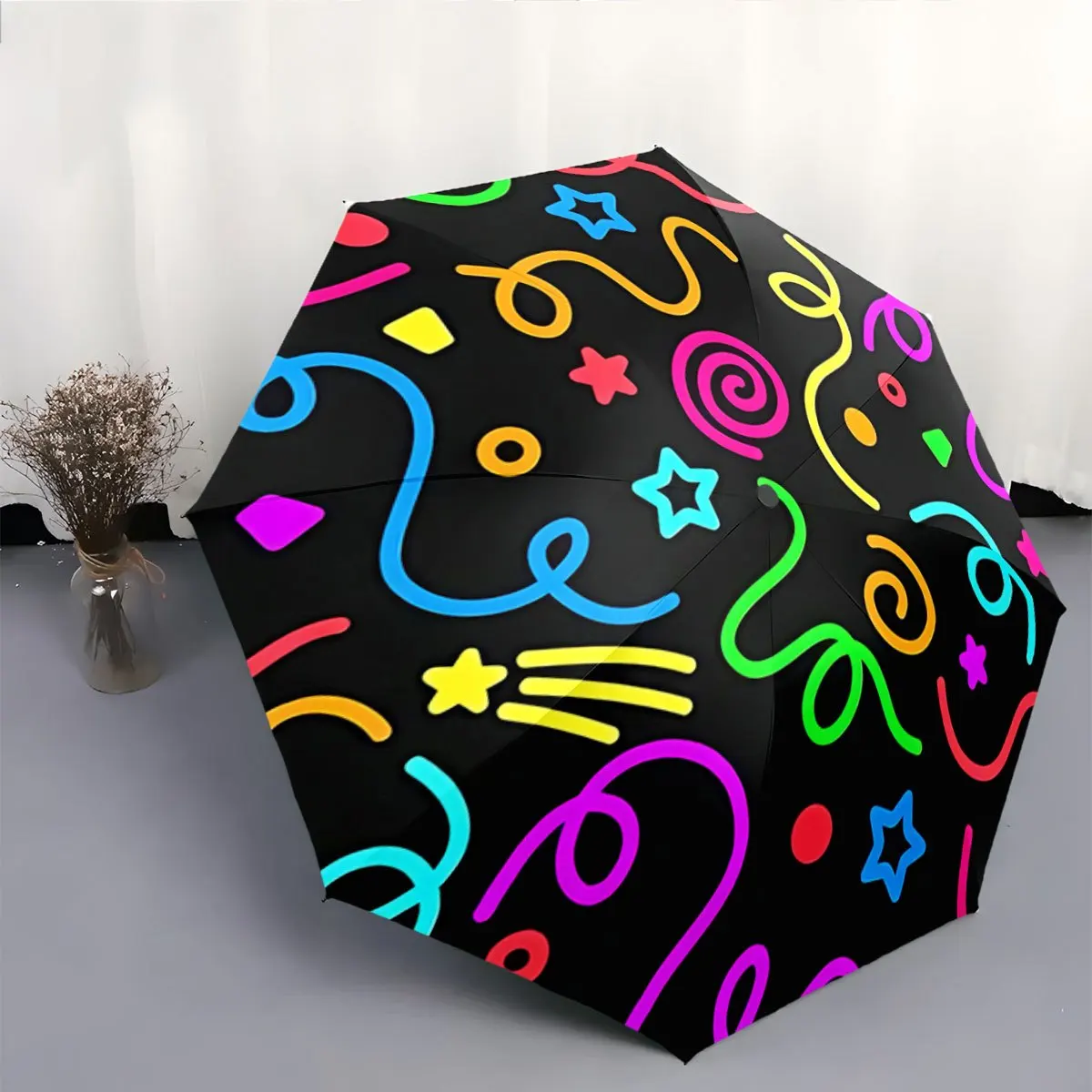 

Автоматический зонт с кнопкой открытия/закрытия одним касанием — компактный складной зонт, портативная складная конструкция, прочная 8-спицевая рама.