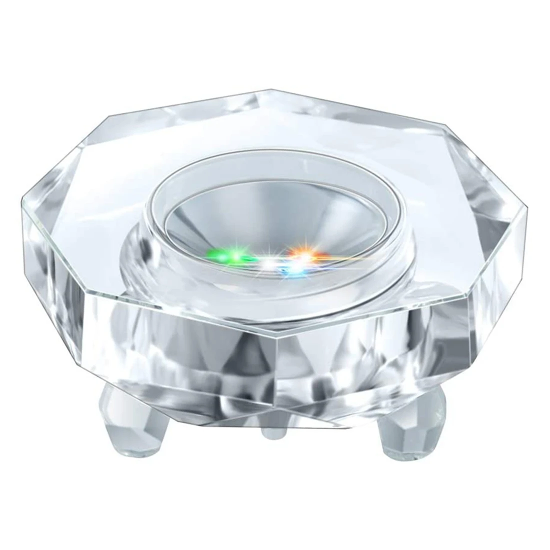 

Crystal LED Light Base Multicolor Auto Flashing Pedestal Color Show Stand Lighted Display Plate with Flat Top Surface