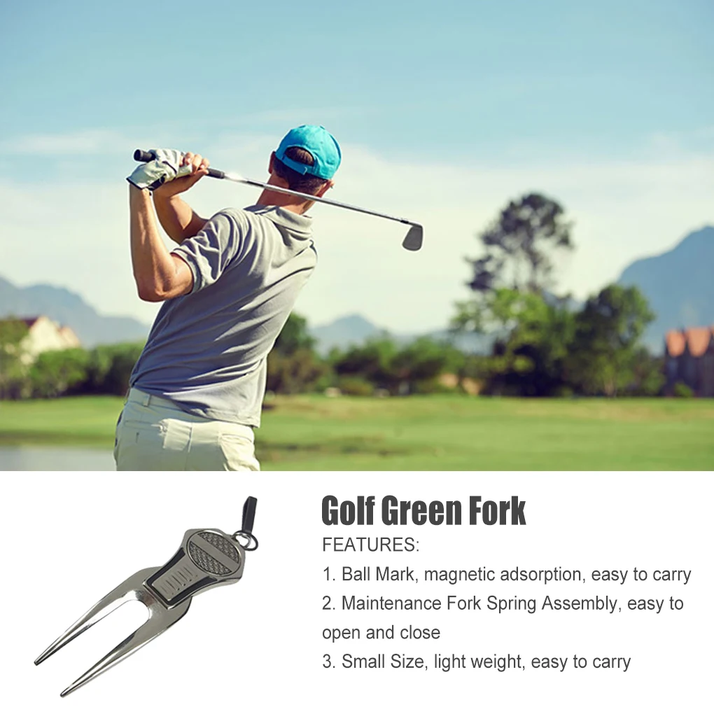 Golf Pitchfork Manual Small Outside Putting Green Tool Professional Divot Repair Gadgets Outdoor Training Aids