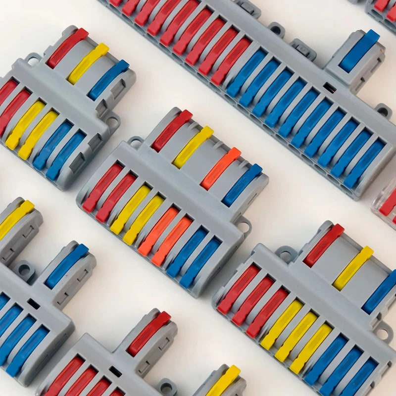 1 In Multiple Out Mini Fast Wire Connectors Universal Compact Push-in Terminal Block Cable Splitter LED Lighting Wiring 1/5/10PC