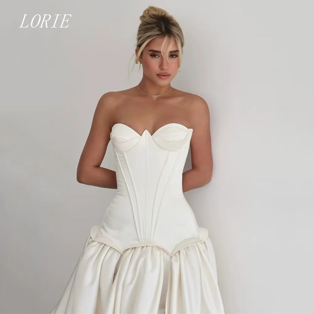 LORIE Luxury A Line Civil Wedding Dress Minimalist Sweetheart Bridal Dresses Elegant Sleeveless Wedding Gown Customized 2026