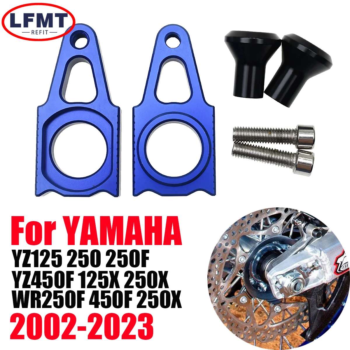 

Motorcycle CNC Rear Adjuster Block Chain For Yamaha YZ125 YZ250 YZ250F YZ450F YZ125X YZ250X YZ250FX YZ450FX WR250F WR450F Parts