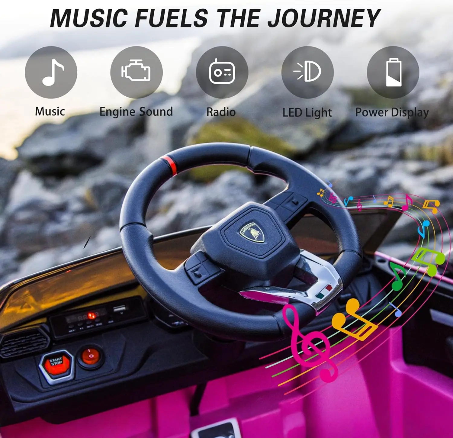 Licensed Urus Ride On Truck Car Toy, 12V Battery Powered Electric 4 Wheels Kids Toys w/Parent Remote Control, Foot Pedal, Music,