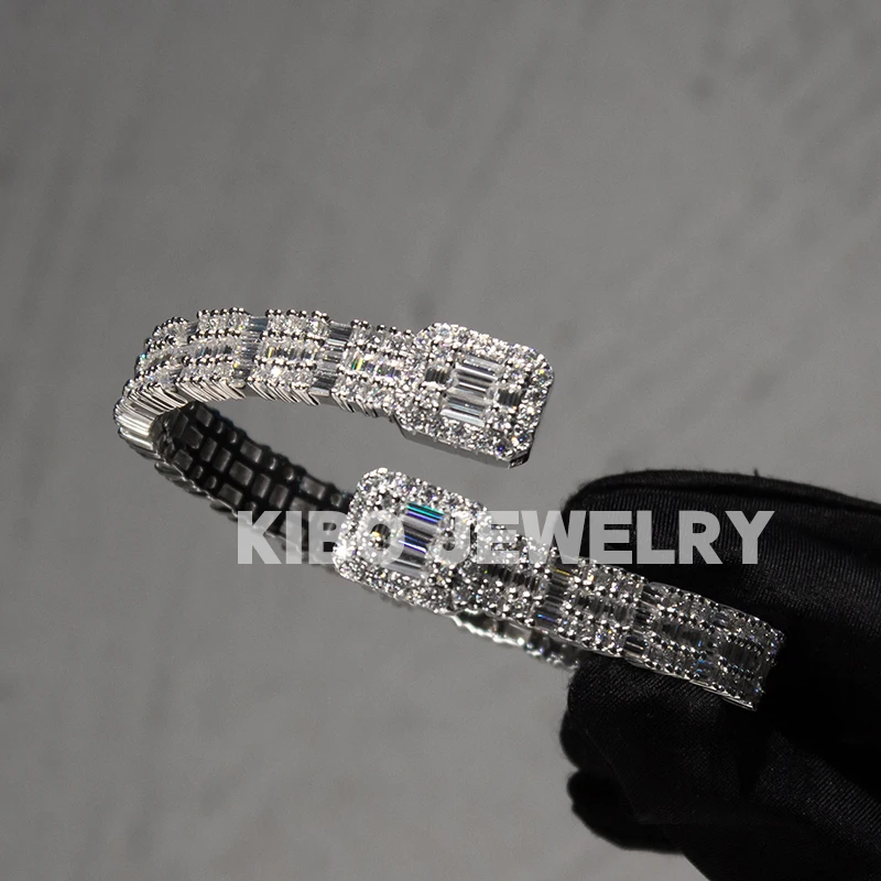 Kibo  925 silver Men's Bracelet Accessories  D Color VVS1 925  Silver Sterling for Women Moissanite  Bracelet