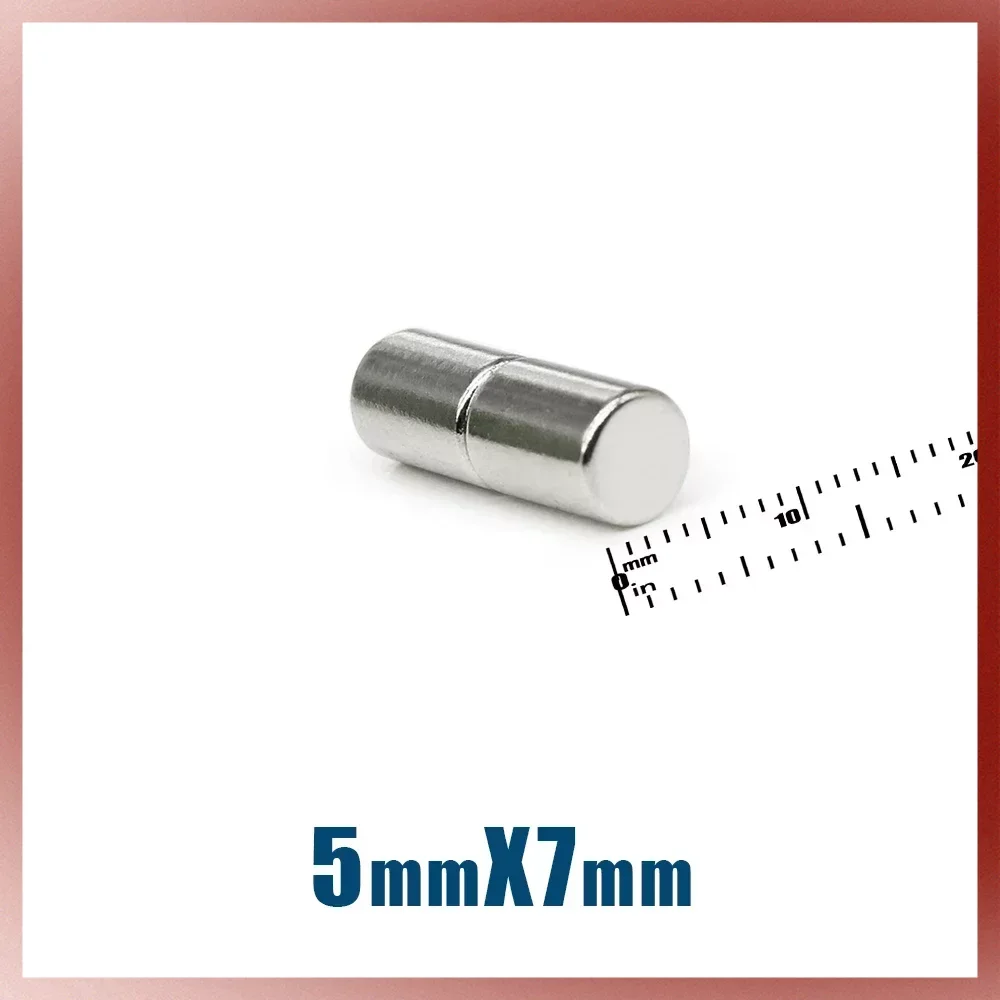 

20/50/100/200PCS 5x7mm Mini Disc Super Strong Search Magnet Small Round Neodymium Magnets N35 Fridge Magnetic Sheet 5*7mm