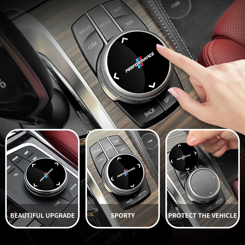 Car Multimedia Knob Button Cover Sticker For BMW 5 Series G30 G32 6GT G20 F10 F30 G01 G02 G05 G06 G07 G11 F15 3GT X3 X4 X5 X7