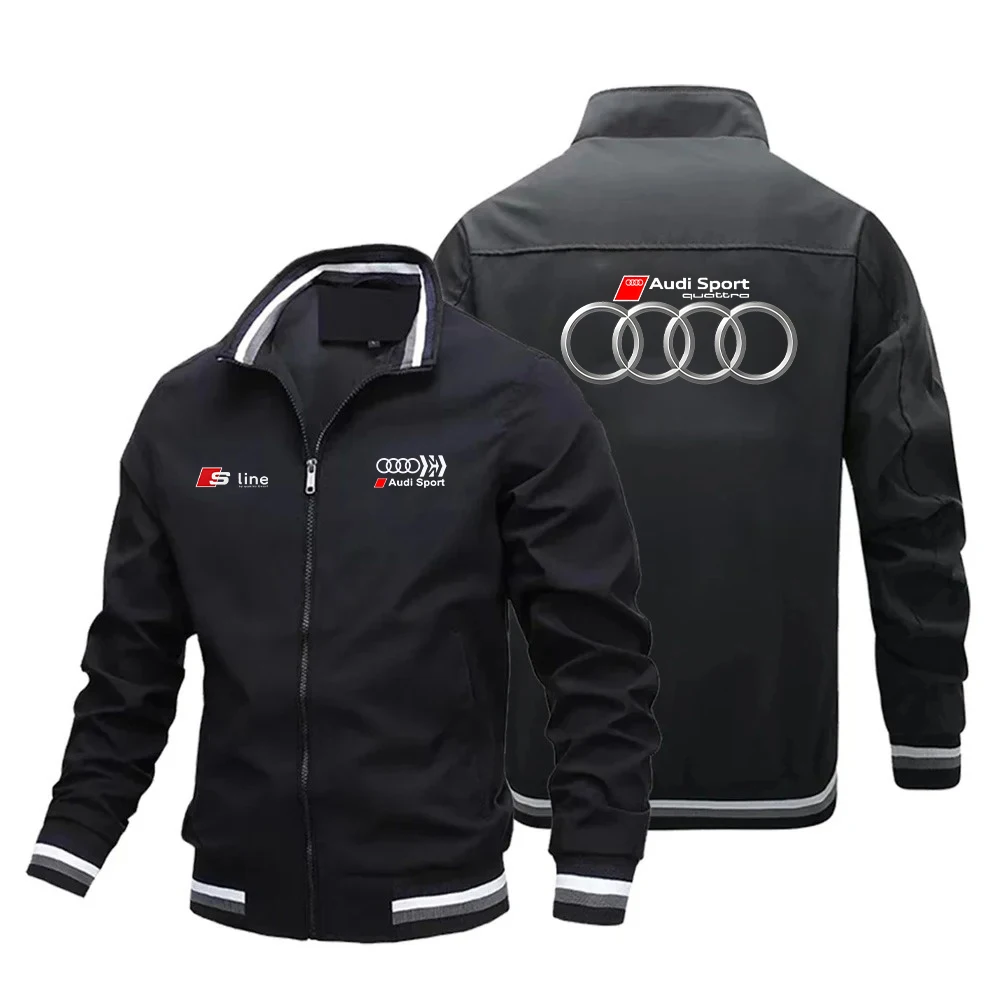 2026 New Model High-Quality Audi Hooded Casual Sport Jacket, Motorcycle Clothing Fashionable Youth Coat, Fast Shipping Available