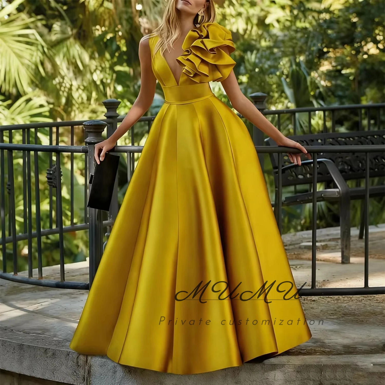 

MuMu Customized Elegant Party Dresses 2025 فساتين سهرة Prom Dress Платье Вечернее Dresses for Special Occasions Evening gold