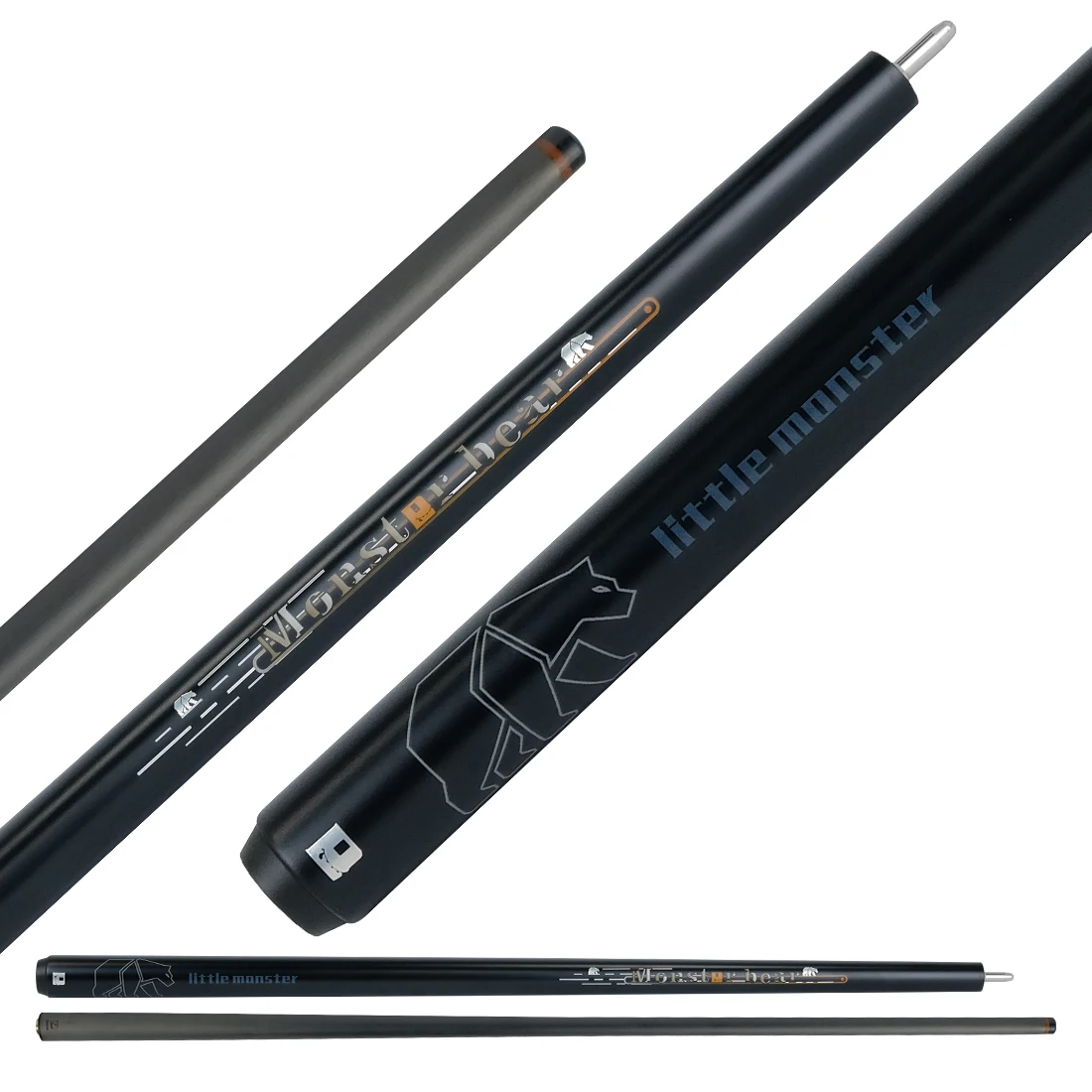 

Little Monster Bear Carbon Fiber Break Cue Break Punch Cue Stick Low Deflection Billiard Punch Cue 12.9mm Tip with Soft Bag