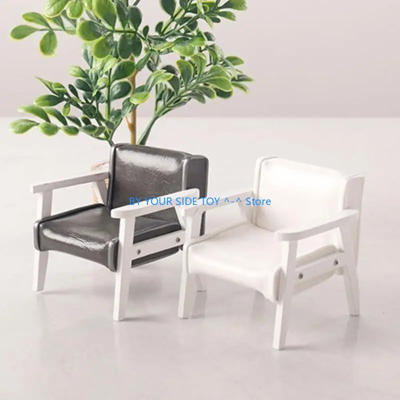 

Realistic Small Leather Sofa for Dollhouses 1 12 Scale Living Room Furniture Home Accessory Handmade Creative Toy U6XE