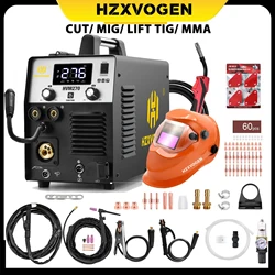 Hzxvogen-soldador cortador de Plasma 5 en 1, máquina de soldadura con pantalla Digital de 220V, corte/MMA/Gas/sin gas, Mig/Lift, inversor TIG, cable de 1/5Kg