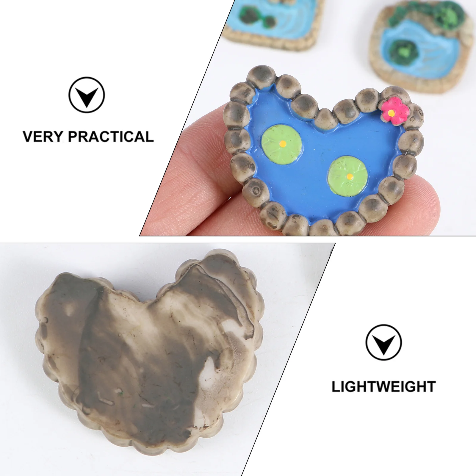 

9Pcs Miniature Pool Ornaments High Quality Durable Decorative Micro Landscape Props Fresh Natural Atmosphere Creative Gifts