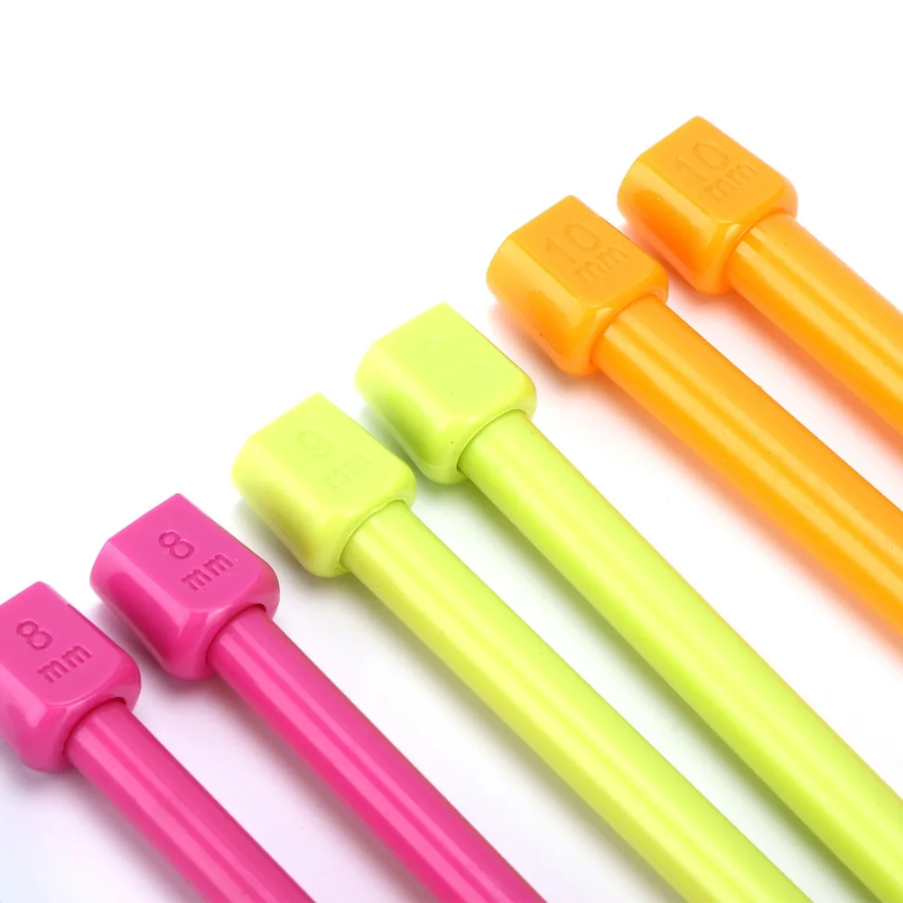 14pcs 4mm to 10mm Knitting Needles Set Multicolour Plastic Straight Knitting Needles Plastic Knitting Needles DIY Enthusiast