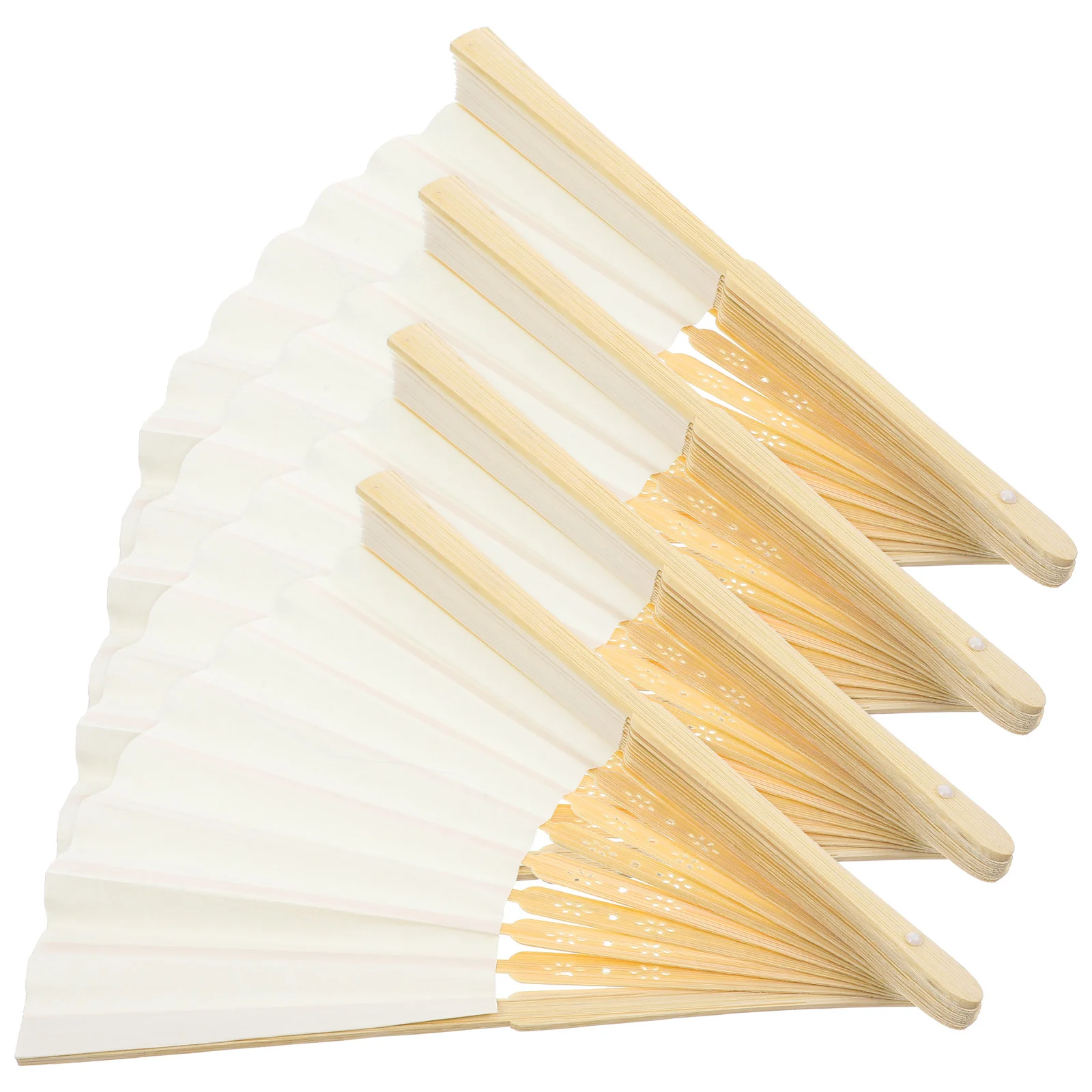 

4Pcs Chinese Folding Fan Classic Vintage Handheld Fan Wedding Party DIY Blank Bamboo Fans Decorative Dance Prop Souvenirs