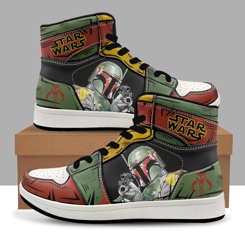 Disney Star Wars In Giày Sneakers Thời Trang Anime Hoạt Hình Teen Ngoài Trời Cao Hàng Đầu Bóng Rổ Thể Thao Cho Nam Giày