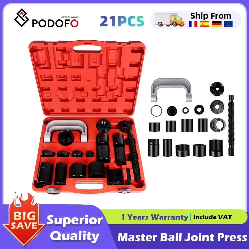Podofo Kit d'outils de presse à rotules professionnel 21 pièces, extracteur de rotules, kit de presse à rotules automobile