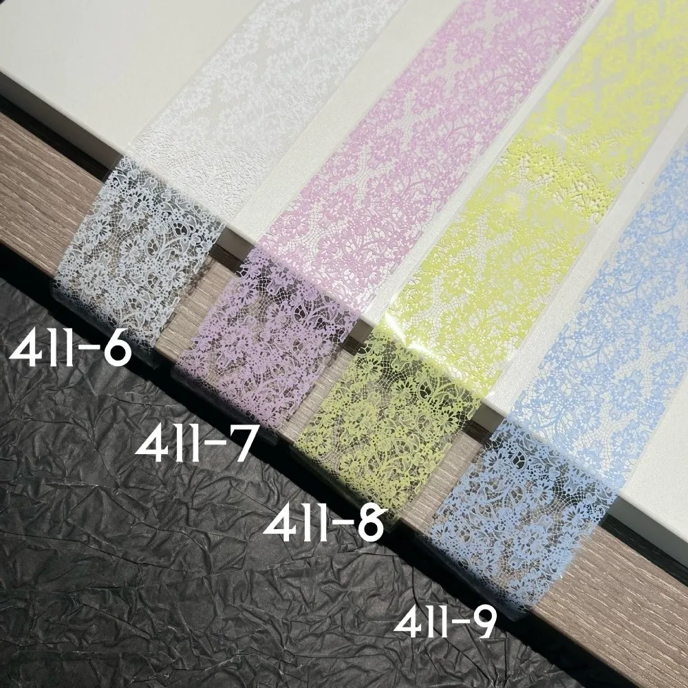 Fashion Lace Design Nail Foils Tulip Pattern Black White Nail Stickers Sequin Effect Manicure Decals Manicure DIY