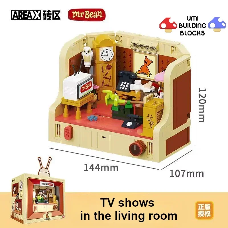 Anime Mr.Bean House Scene Series Building Block Creativity Classic Houses Model Bricks Decoration Puzzle Toy for Kids Gifts